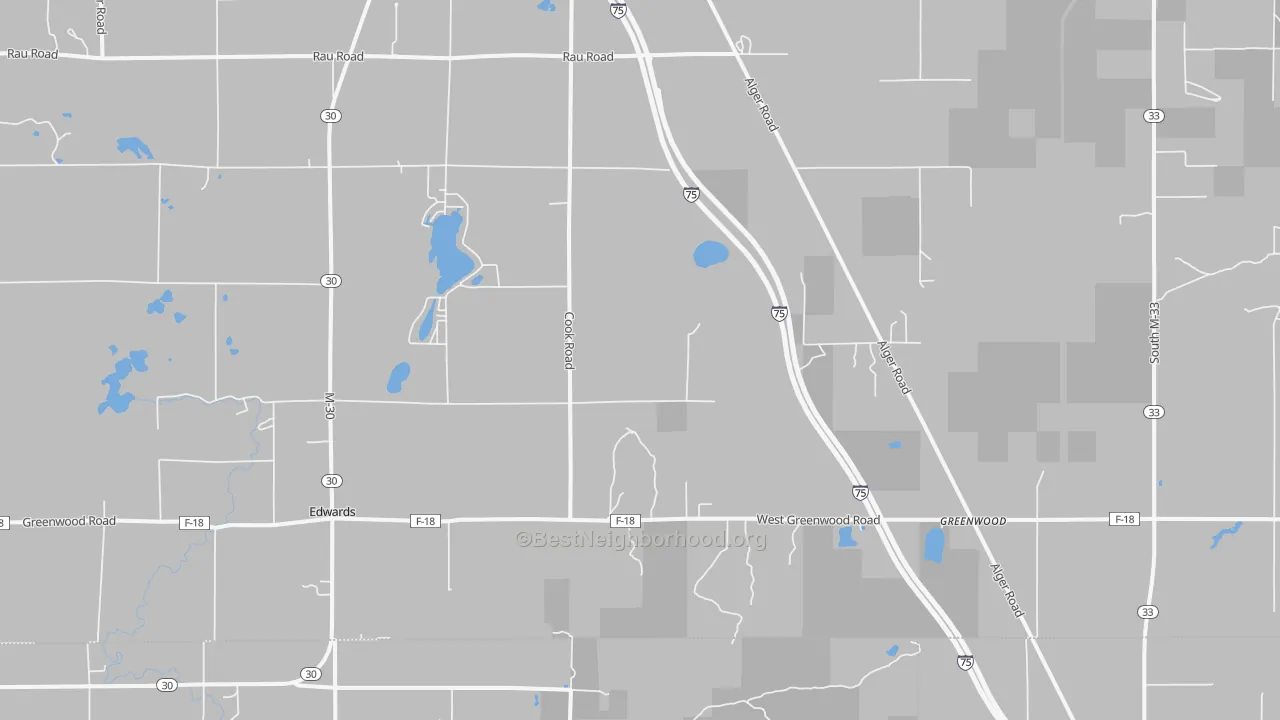 Transit Grade map of Greenwood, MI