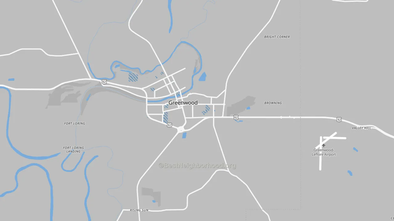 Transit Grade map of Greenwood, MS