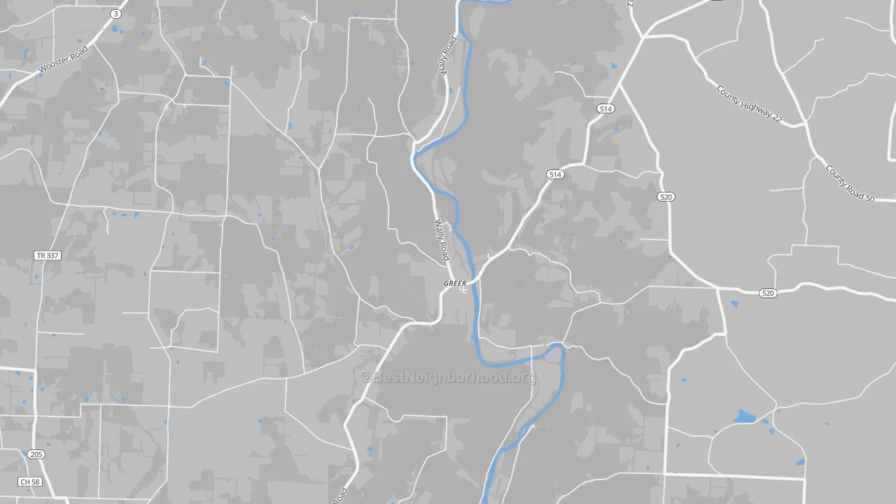 Transit Grade map of Greer, OH