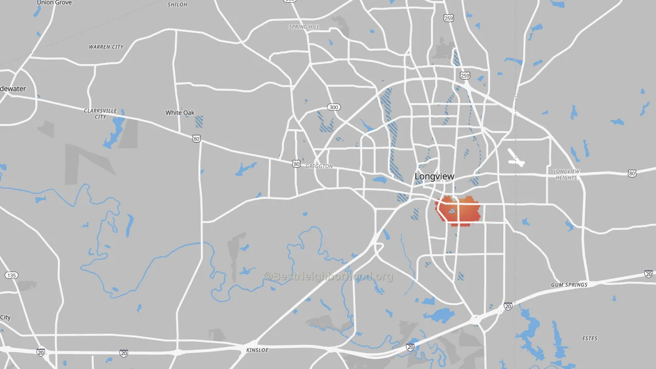 Transit Grade map of Gregg County, TX