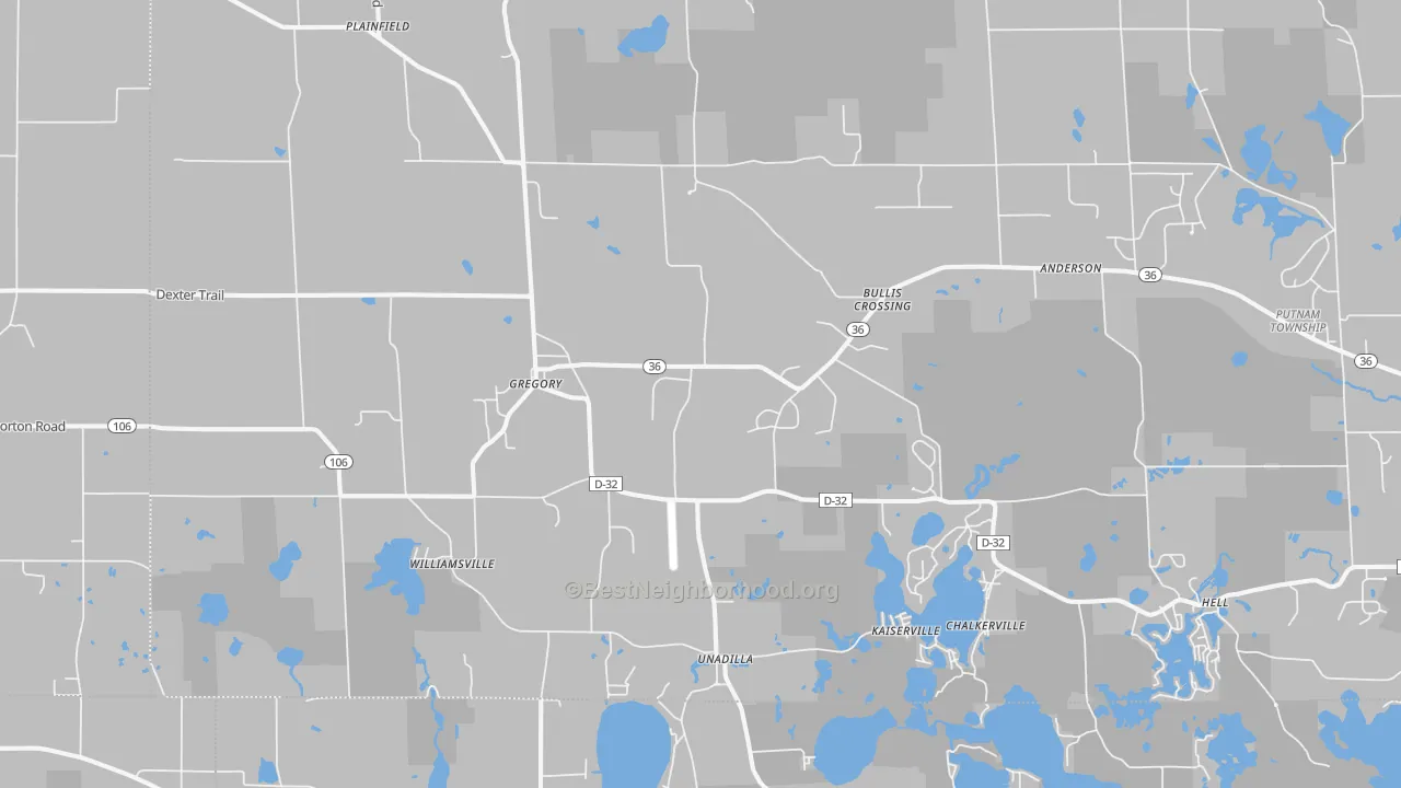 Transit Grade map of Gregory, MI