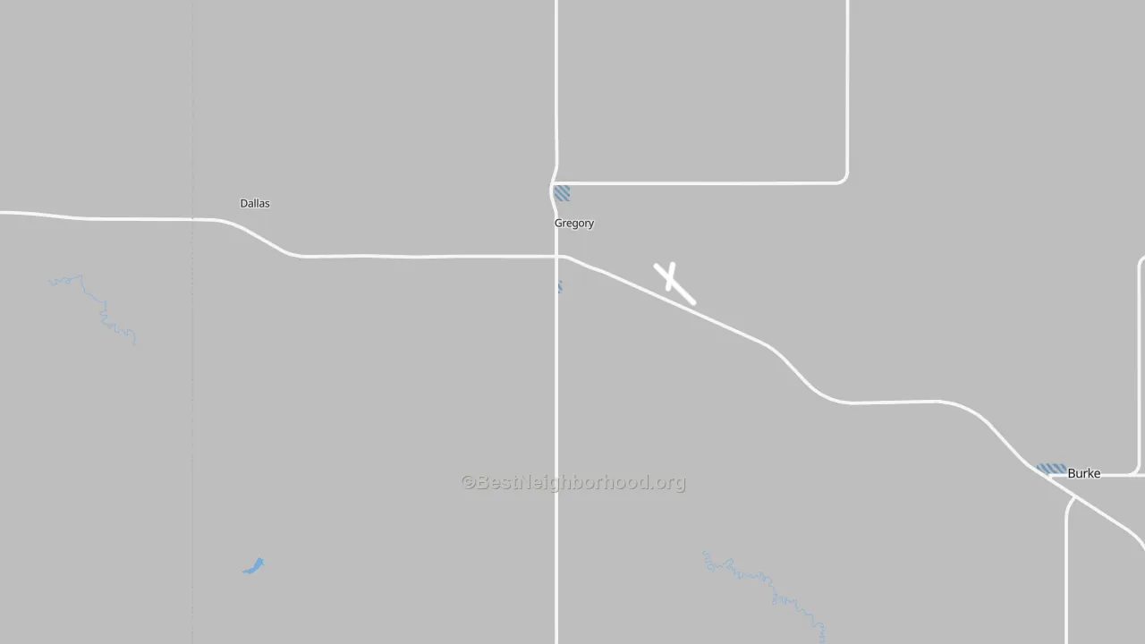 Transit Grade map of Gregory, SD
