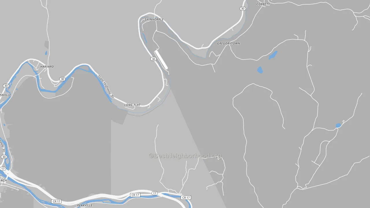 Transit Grade map of Gregorytown, NY