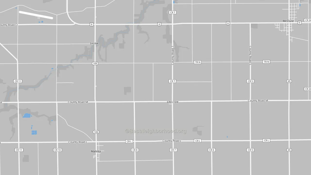 Transit Grade map of Grelton, OH