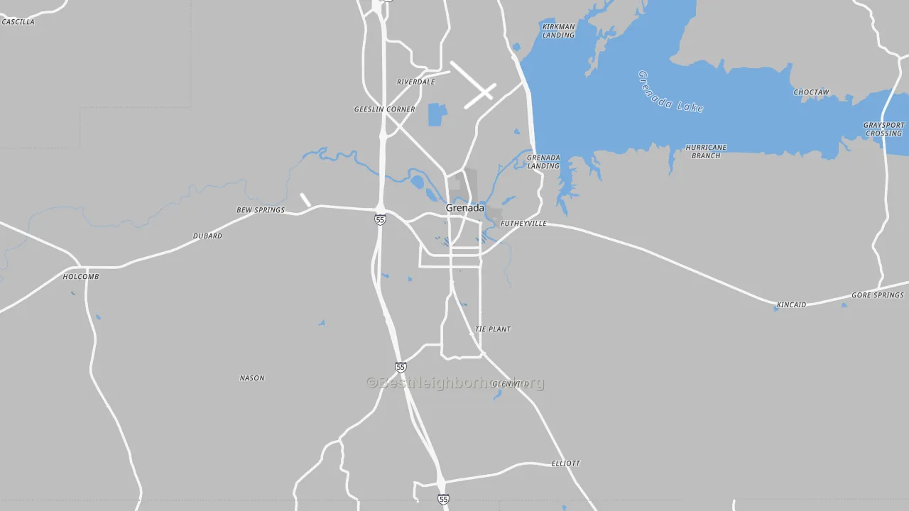 Transit Grade map of Grenada, MS