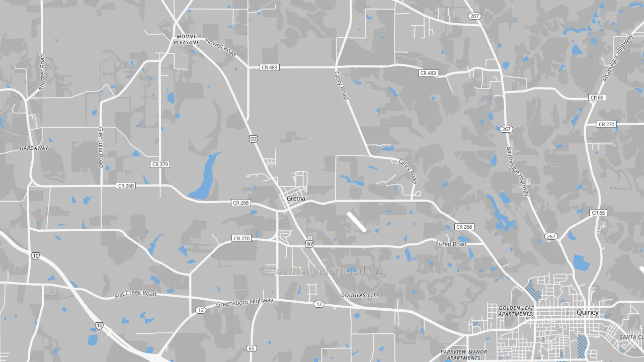 Transit Grade map of Gretna, FL