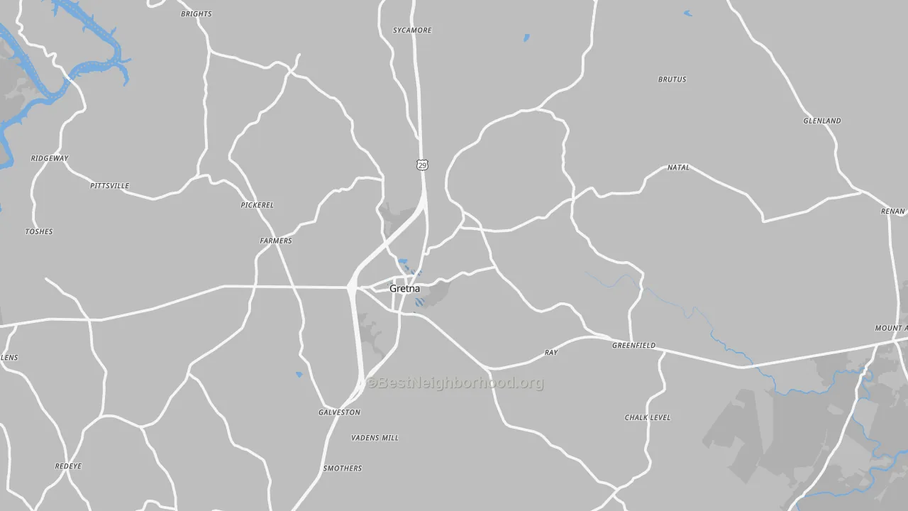 Transit Grade map of Gretna, VA