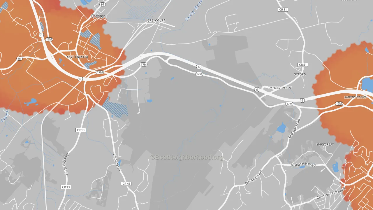 Transit Grade map of Greycourt, NY