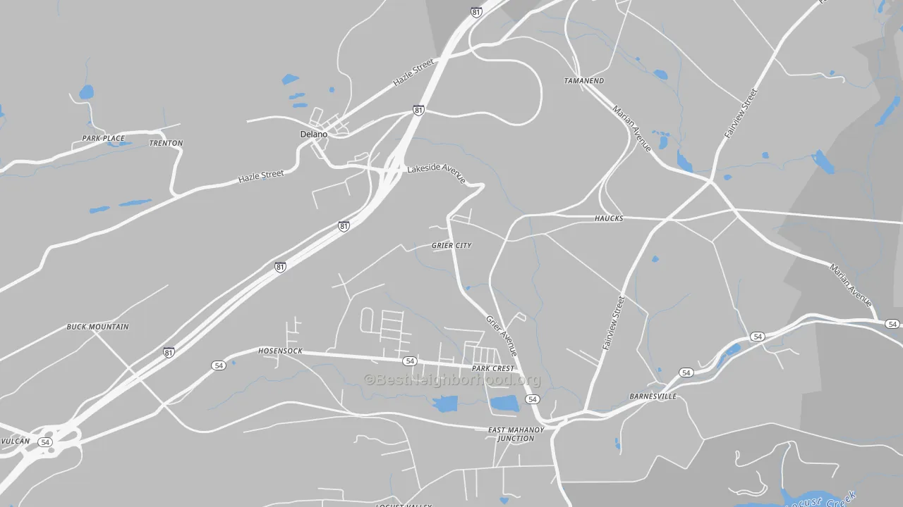 Transit Grade map of Grier City, PA