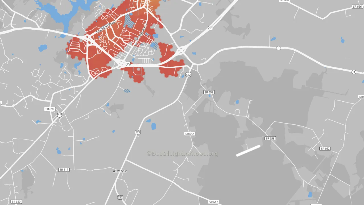 Transit Grade map of Griffinsburg, VA
