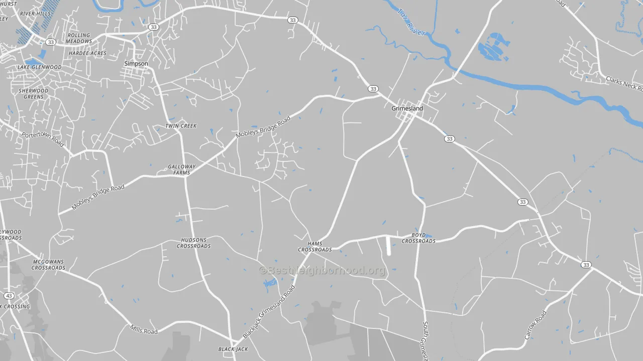 Transit Grade map of Grimesland, NC