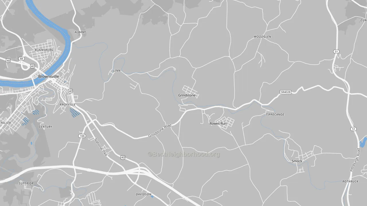 Transit Grade map of Grindstone, PA