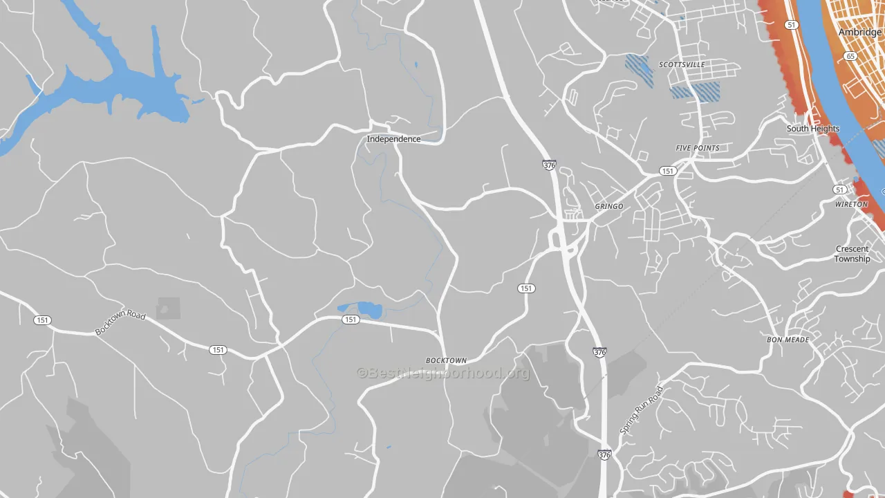Transit Grade map of Gringo, PA
