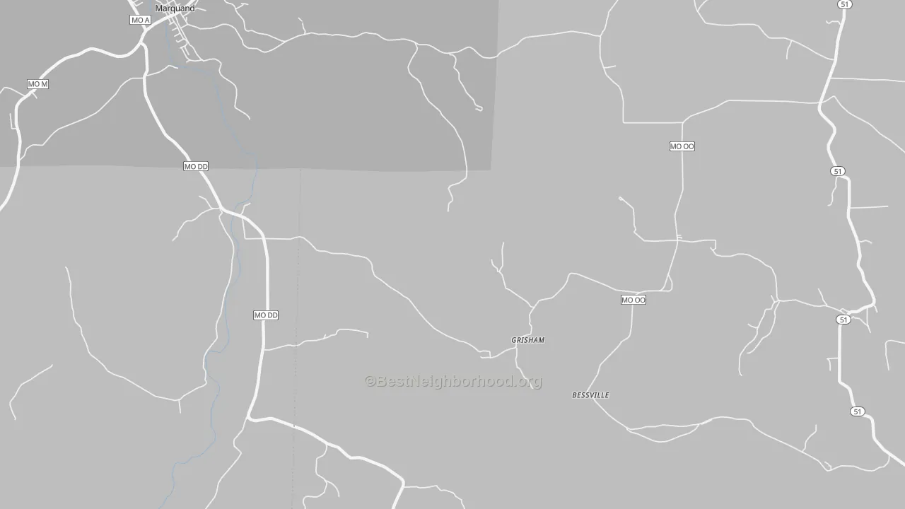 Transit Grade map of Grisham, MO