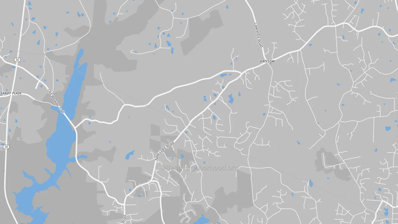 Transit Grade map of Grissom, NC