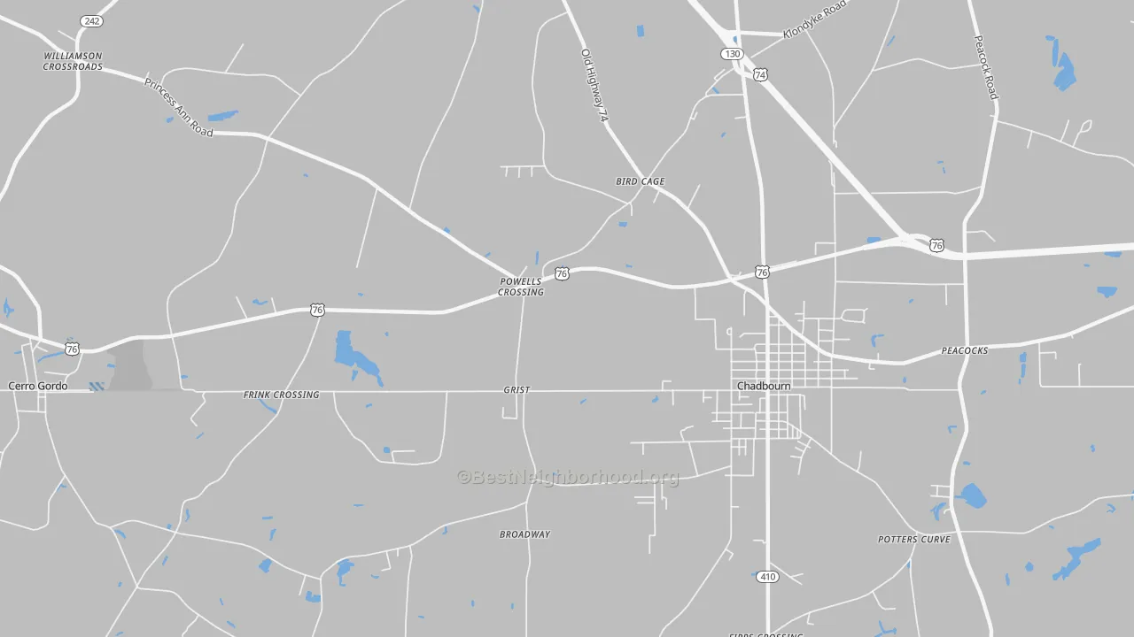 Transit Grade map of Grist, NC