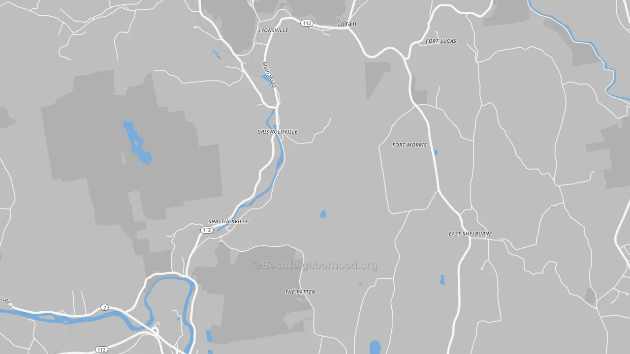 Transit Grade map of Griswoldville, MA