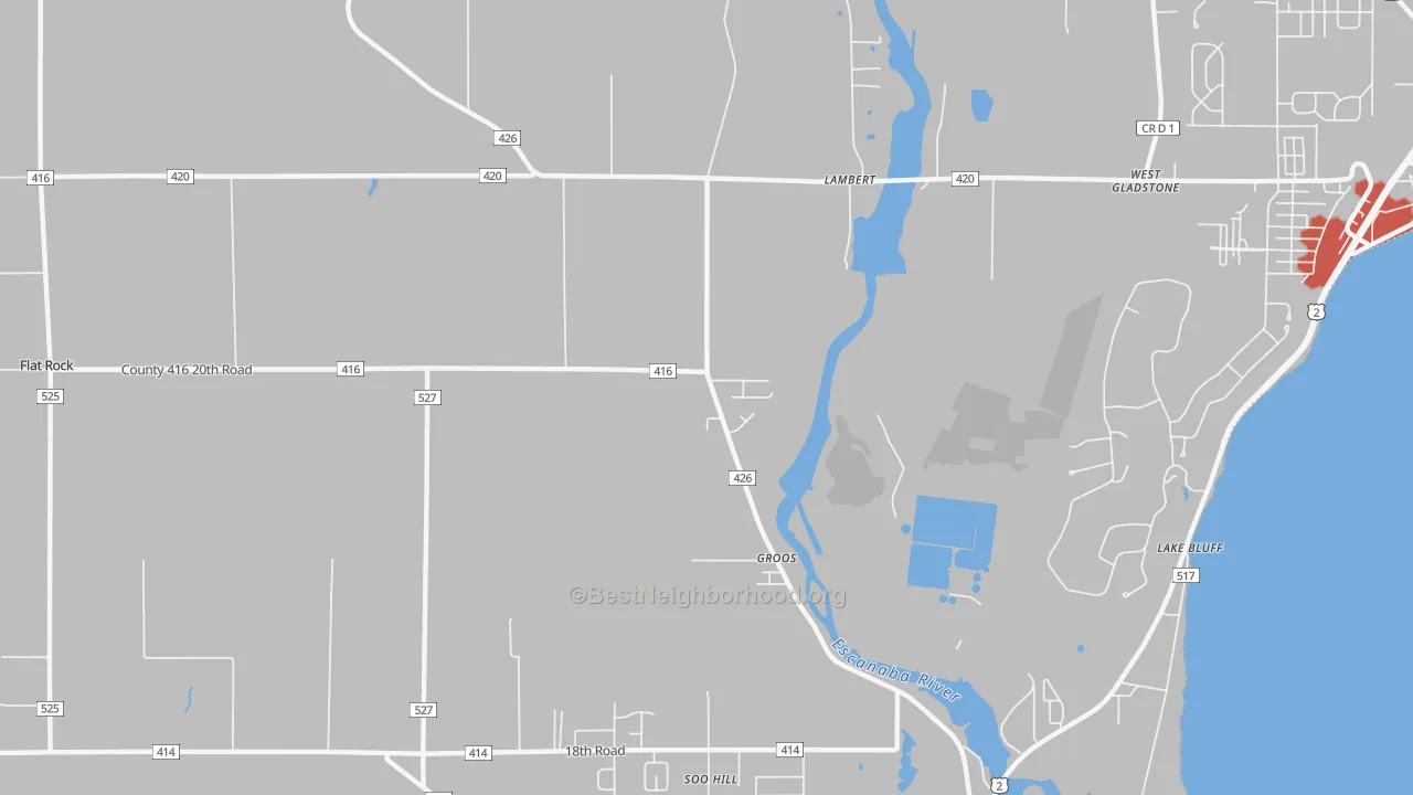 Transit Grade map of Groos, MI