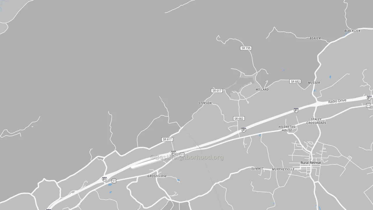 Transit Grade map of Groseclose, VA