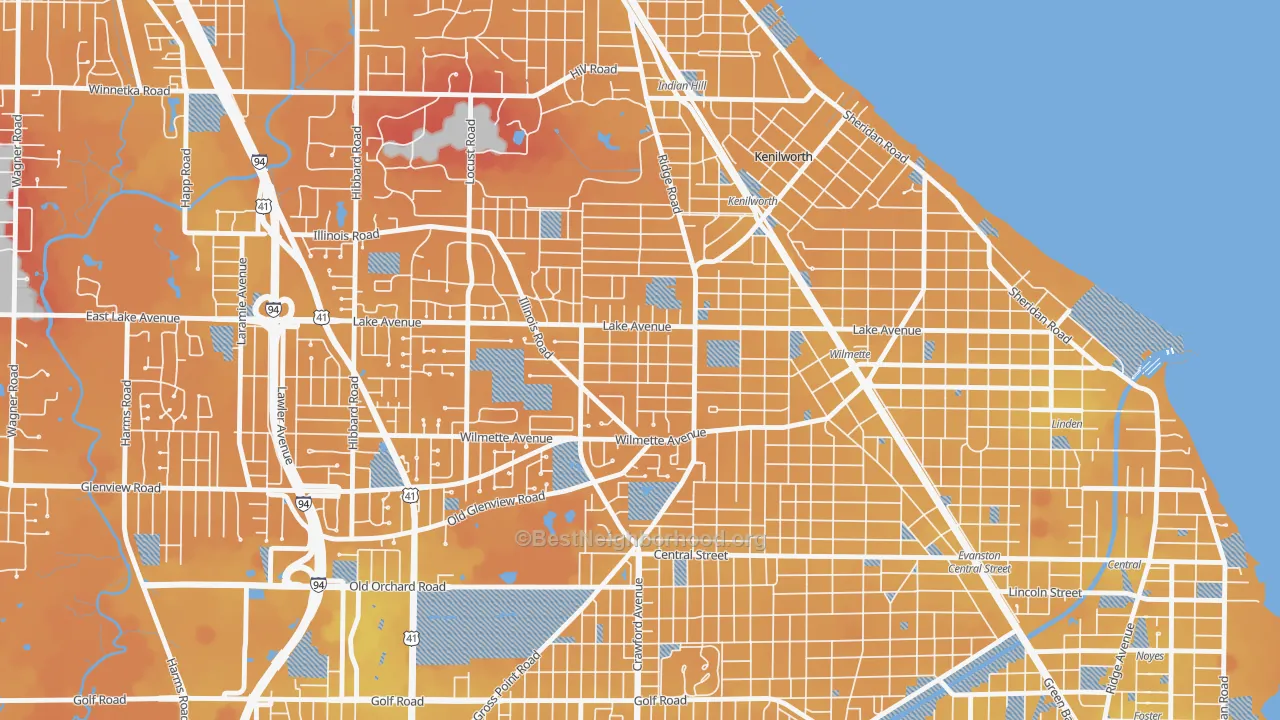 Transit Grade map of Gross Point, Wilmette, IL