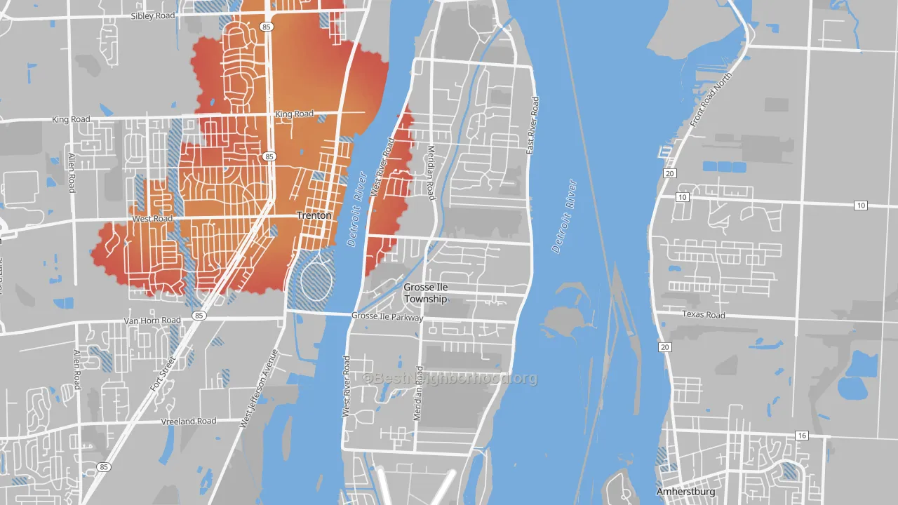 Transit Grade map of Grosse Ile, MI