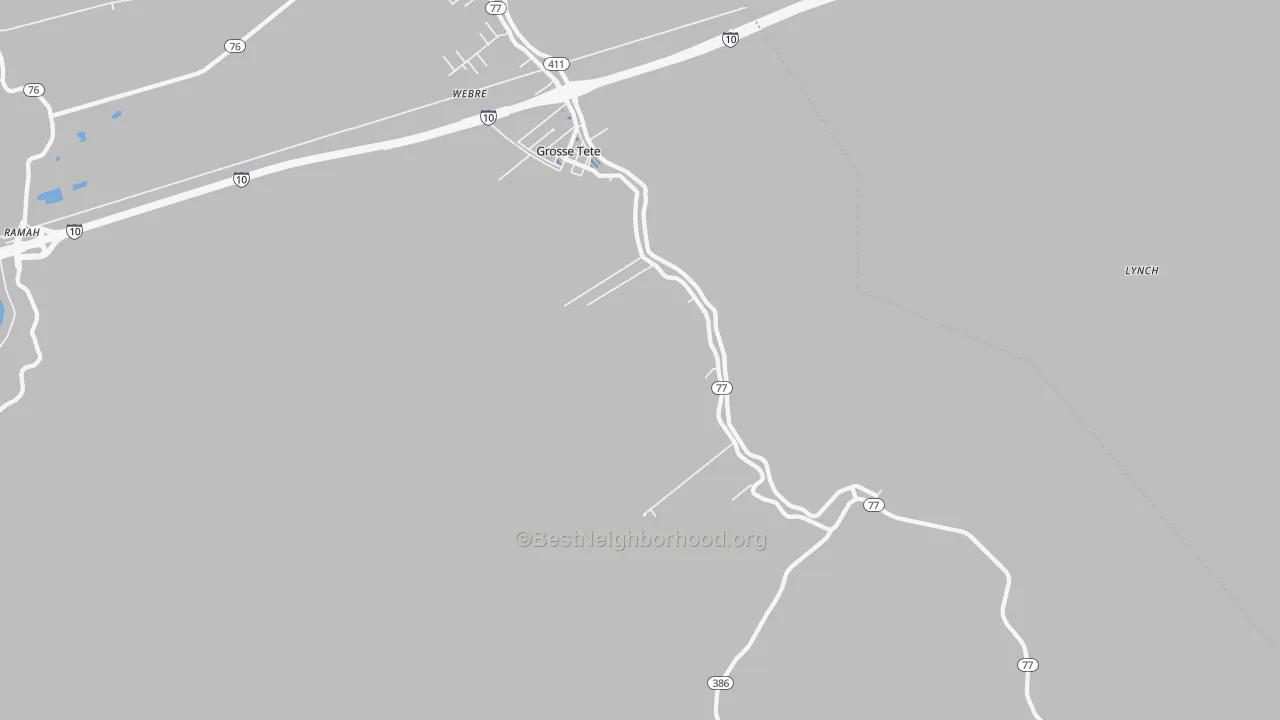 Transit Grade map of Grosse Tete, LA