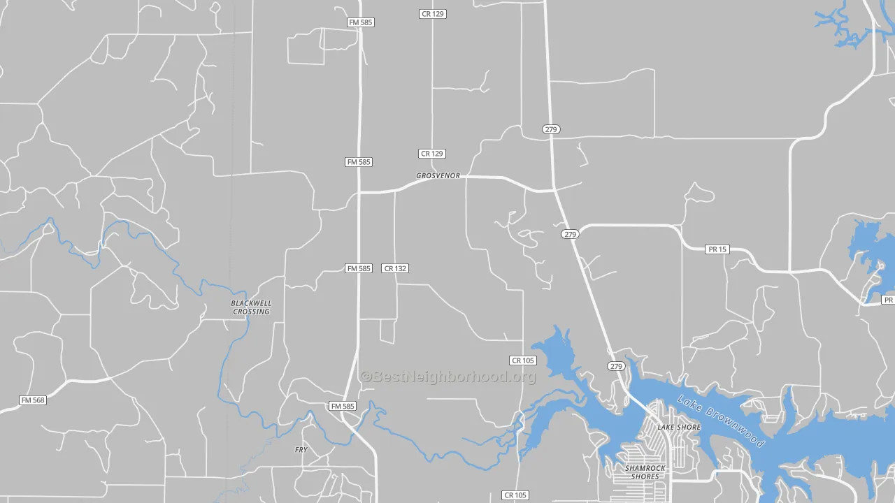 Transit Grade map of Grosvenor, TX