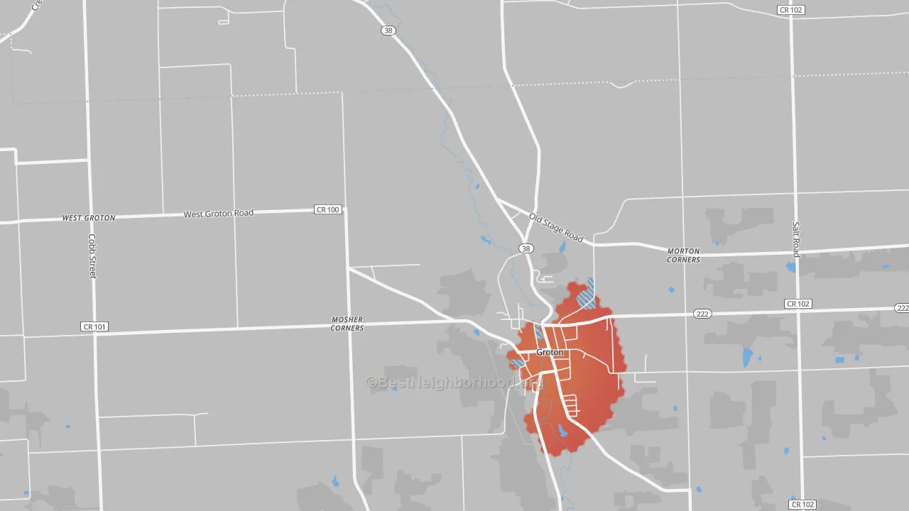 Transit Grade map of Groton City, NY