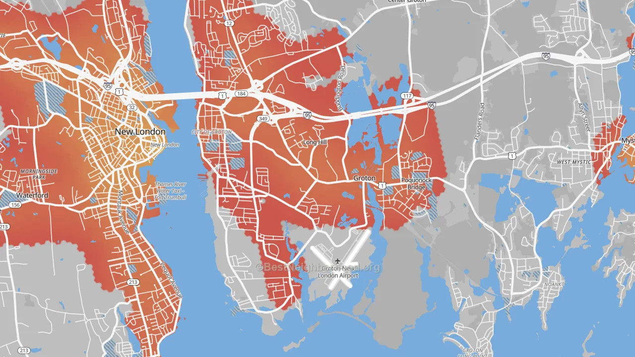 Transit Grade map of Groton, CT