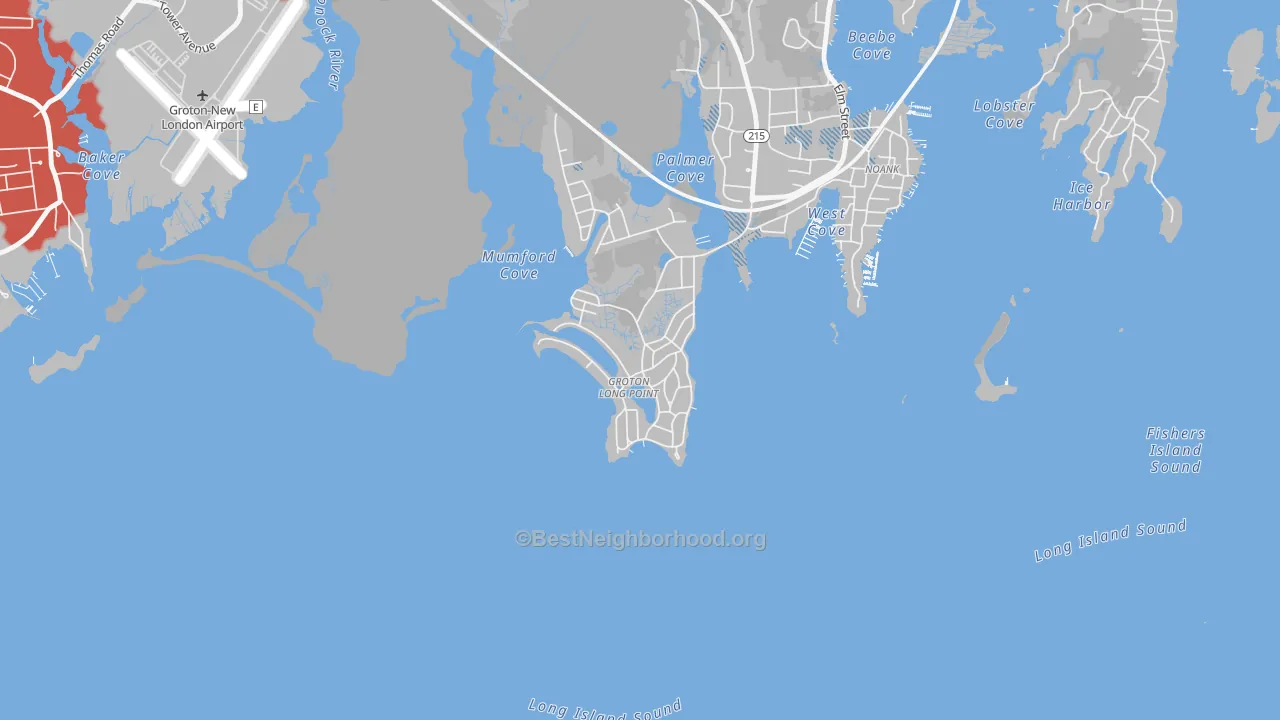 Transit Grade map of Groton Long Point, CT