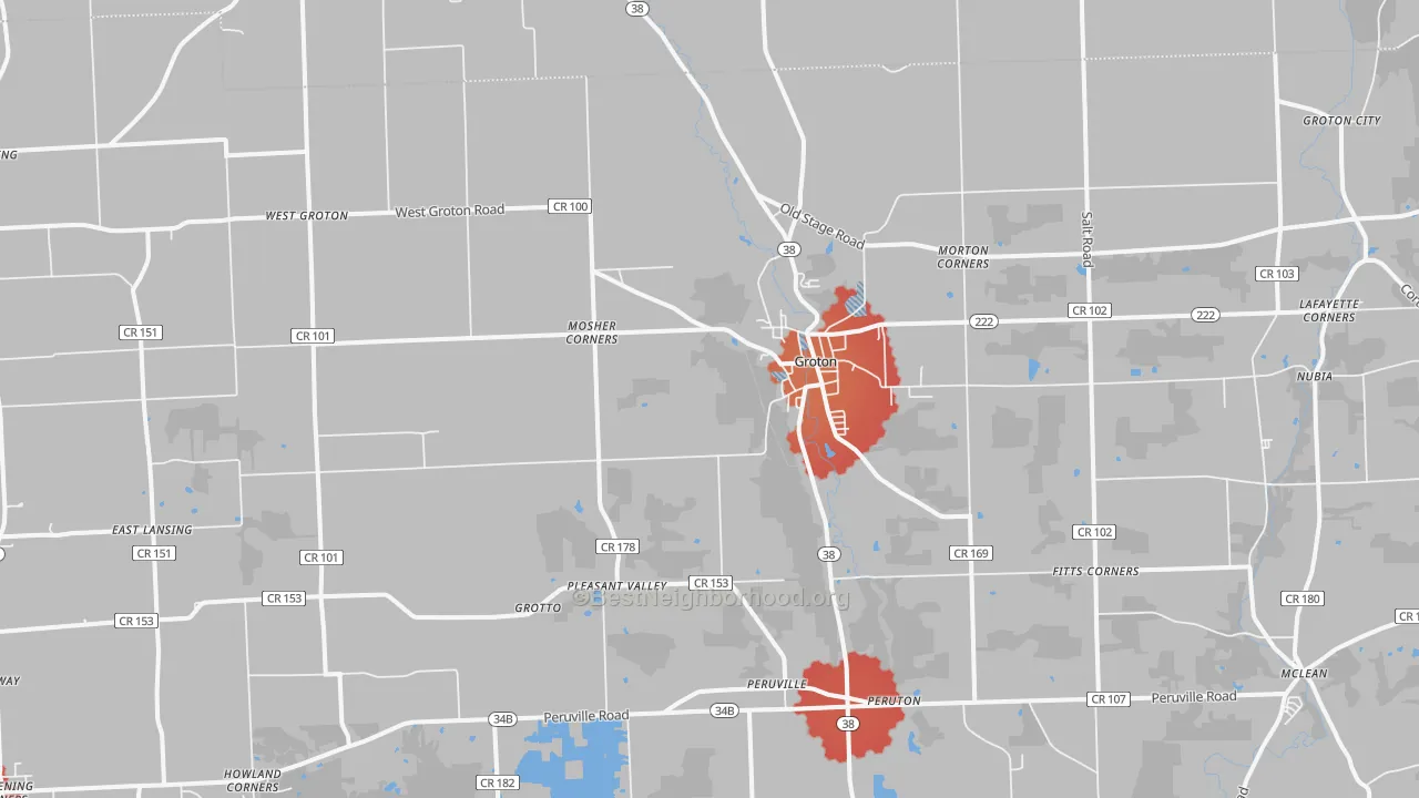 Transit Grade map of Groton, NY