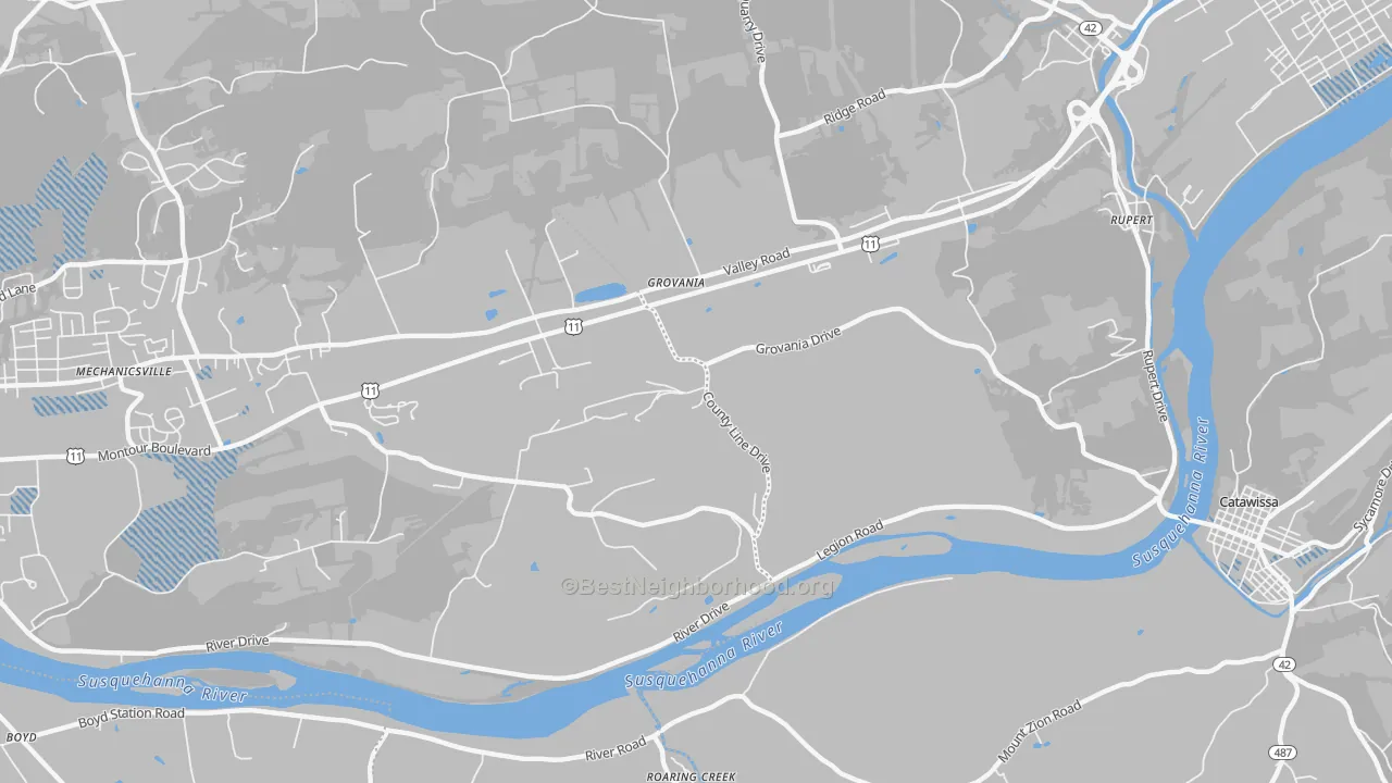 Transit Grade map of Grovania, PA