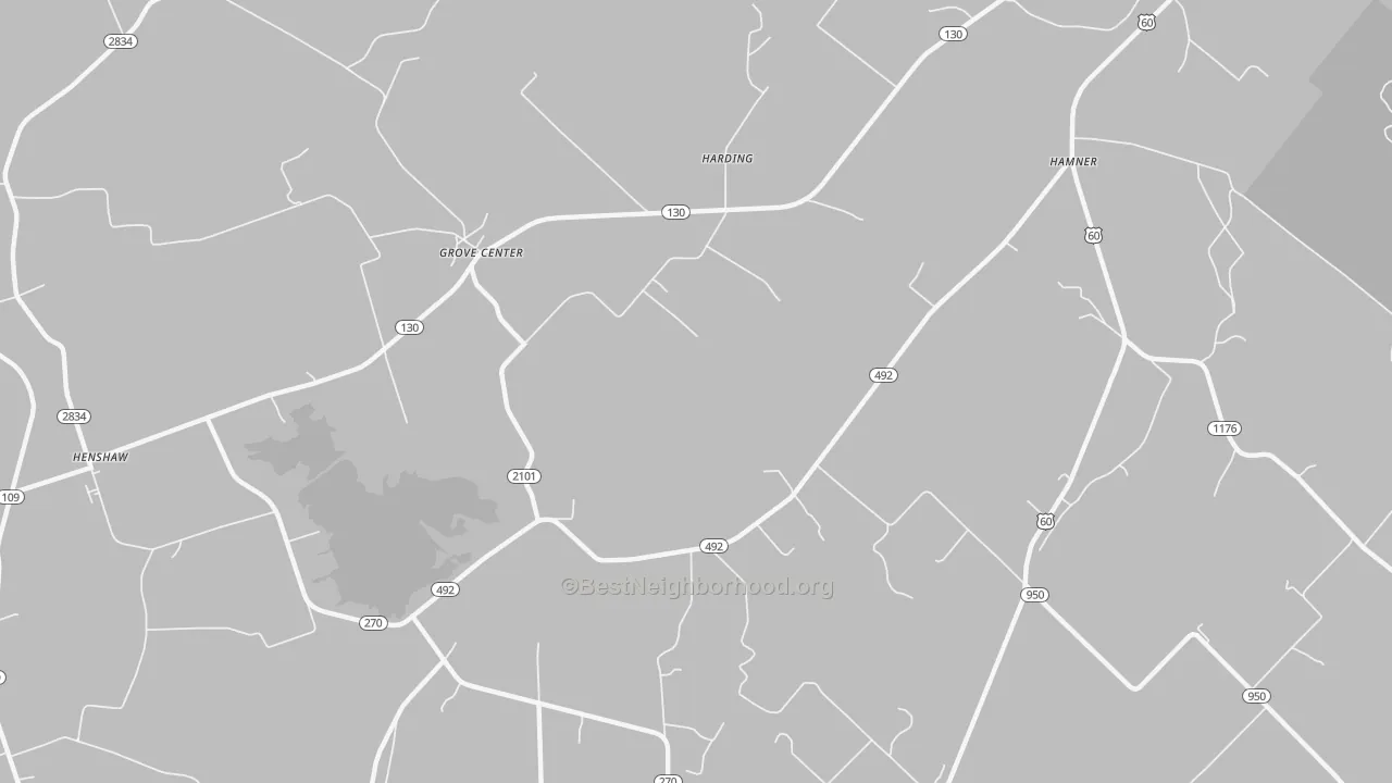 Transit Grade map of Grove Center, KY