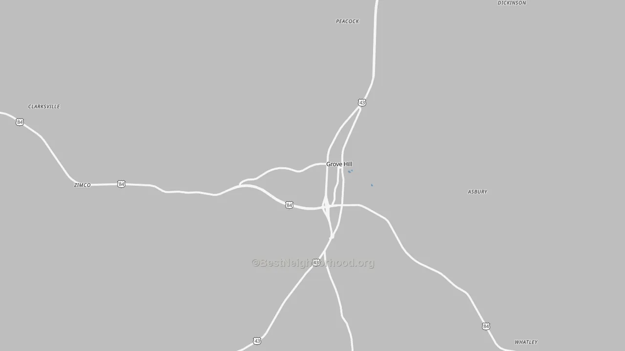 Transit Grade map of Grove Hill, AL