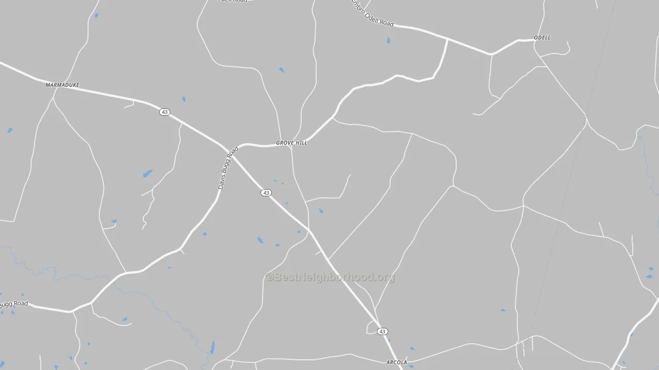 Transit Grade map of Grove Hill, NC