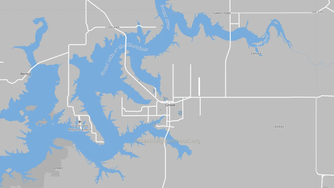 Transit Grade map of Grove, OK