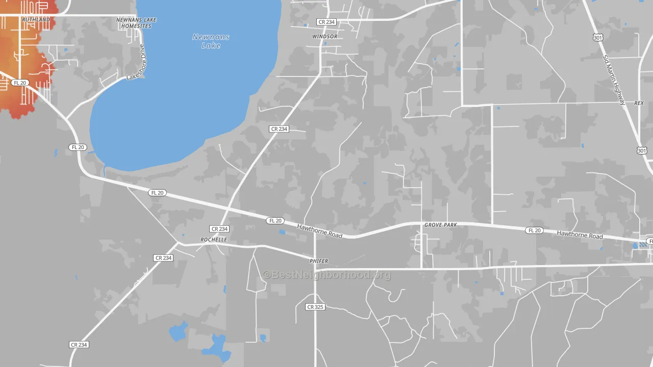 Transit Grade map of Grove Park, FL