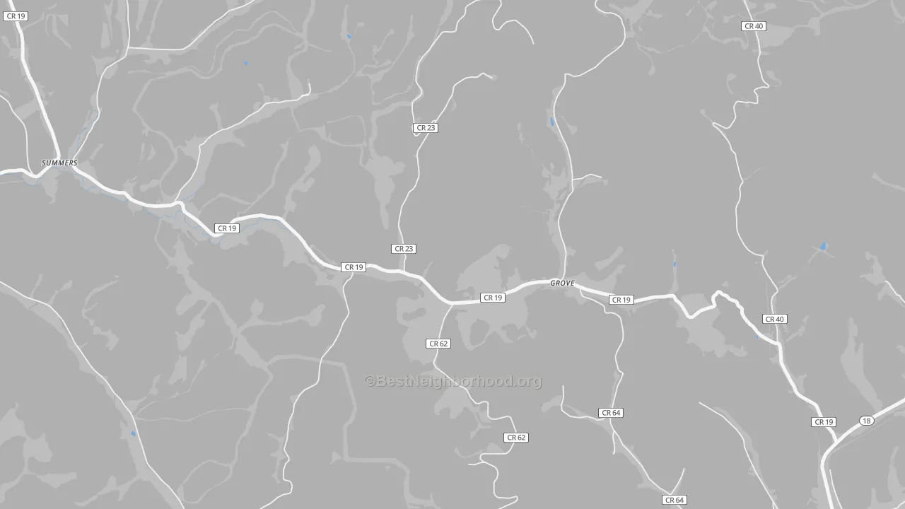 Transit Grade map of Grove, WV