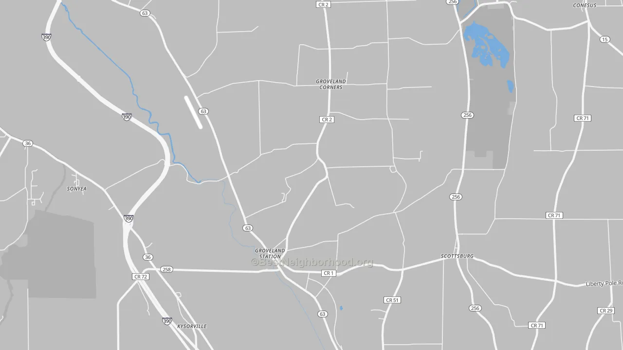 Transit Grade map of Groveland, NY