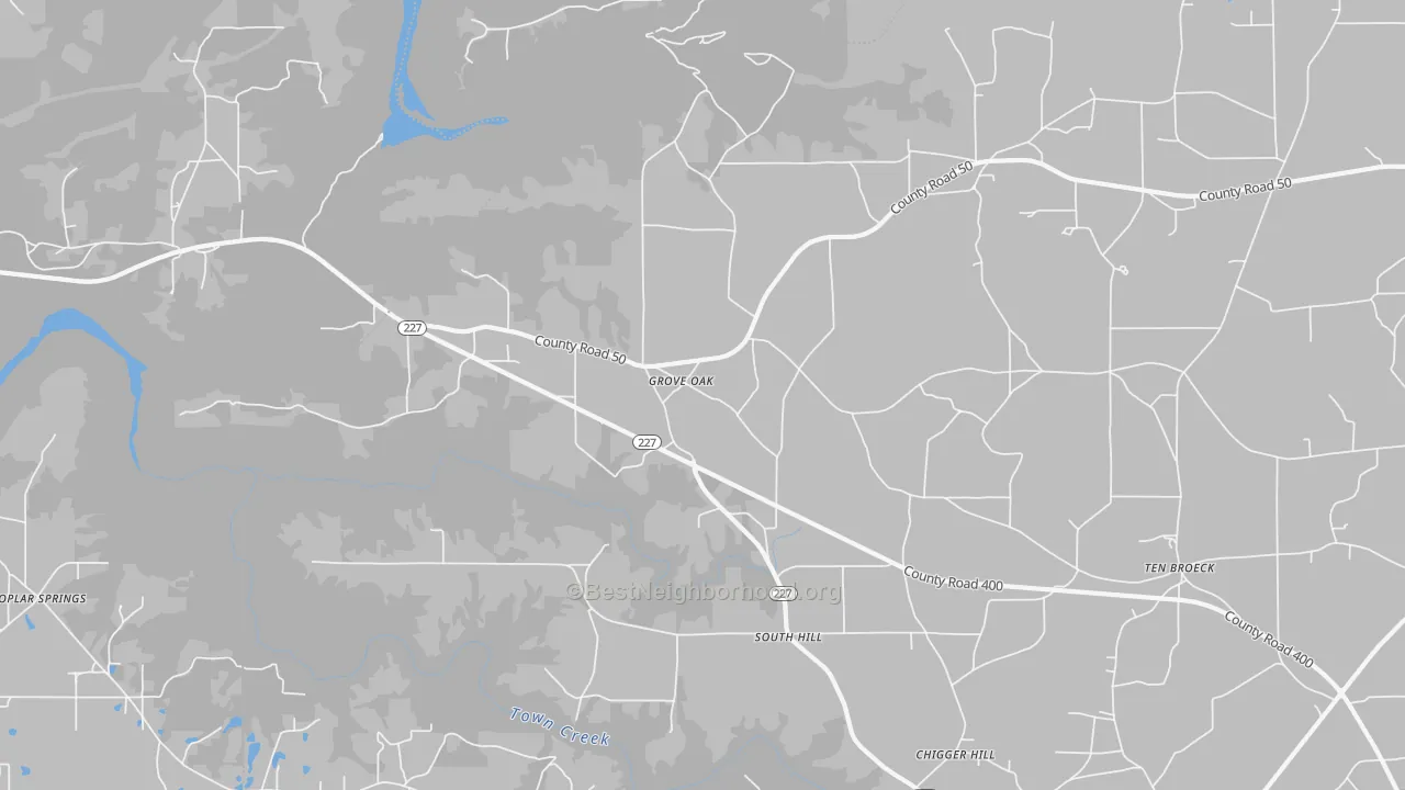 Transit Grade map of Groveoak, AL