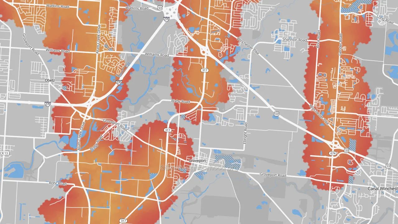 Transit Grade map of Groveport, OH