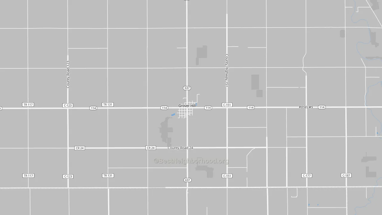 Transit Grade map of Grover Hill, OH