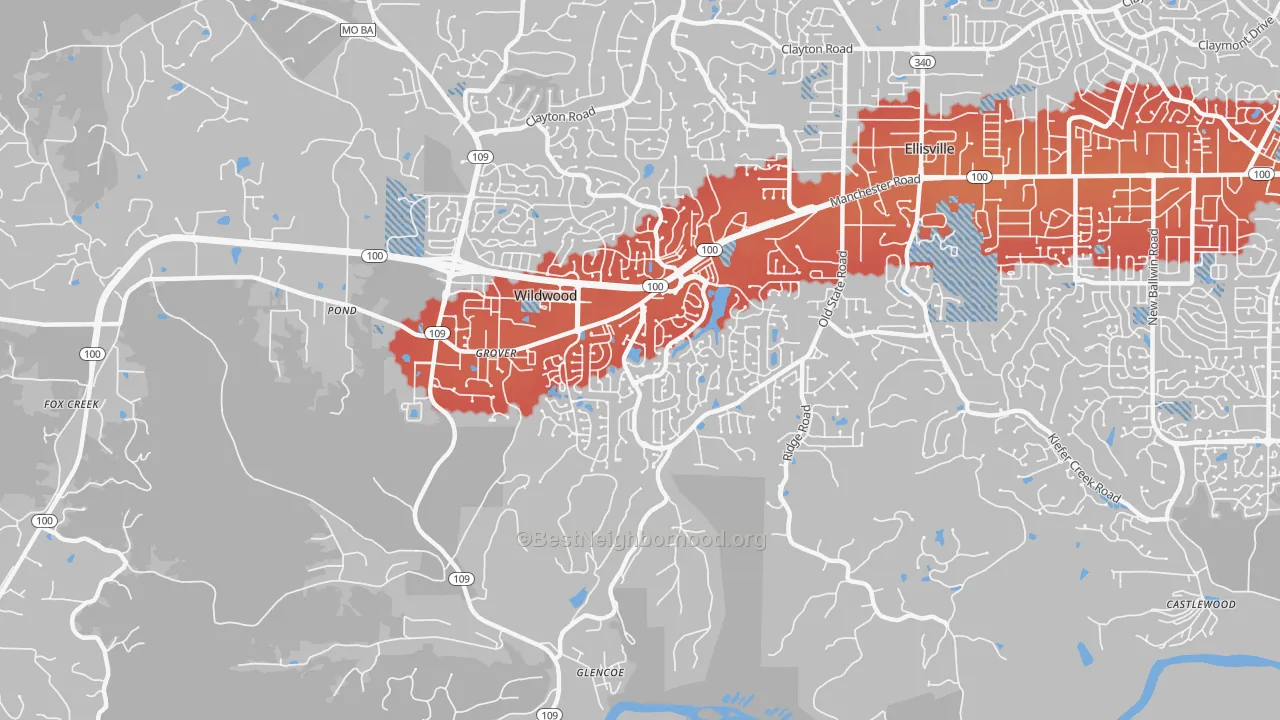 Transit Grade map of Grover, MO