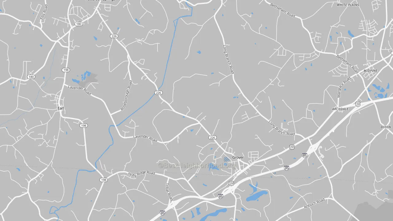 Transit Grade map of Grover, NC