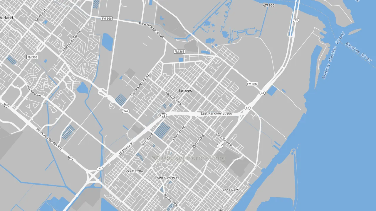 Transit Grade map of Groves, TX