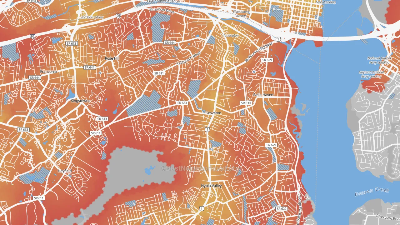 Transit Grade map of Groveton, Alexandria, VA