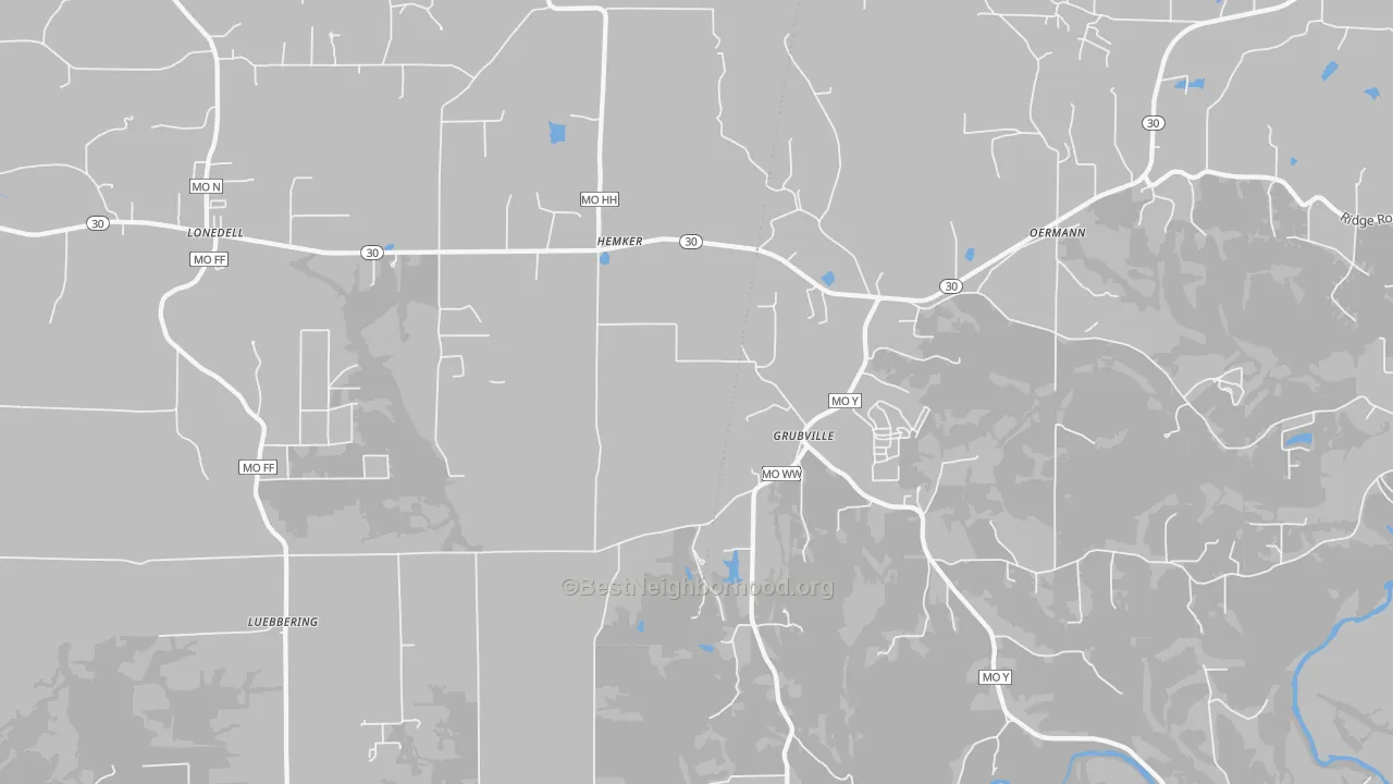 Transit Grade map of Grubville, MO