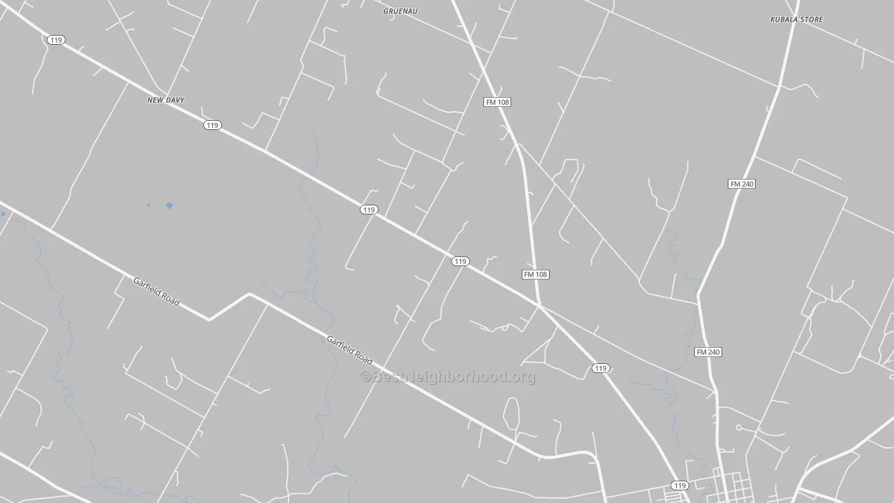 Transit Grade map of Gruenau, TX