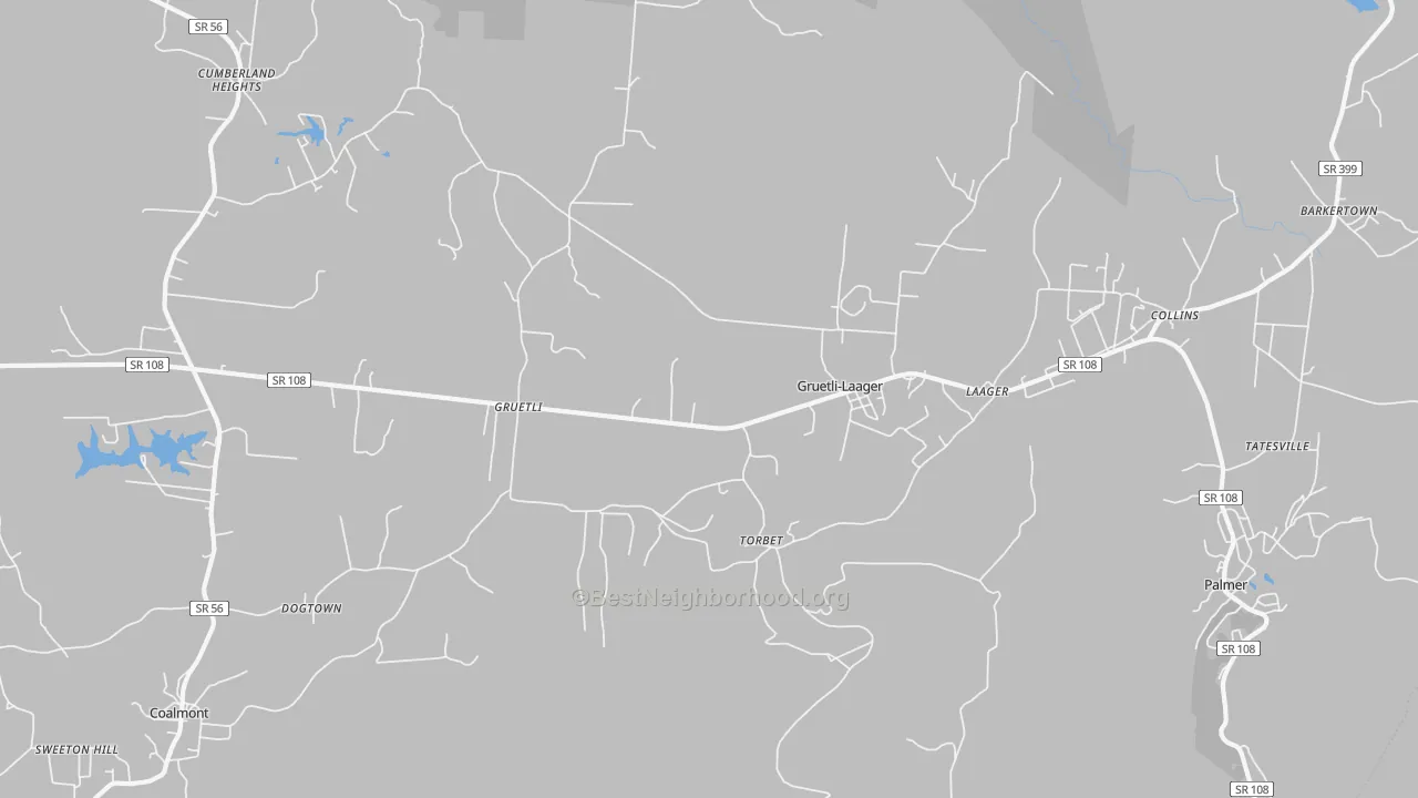 Transit Grade map of Gruetli-Laager, TN