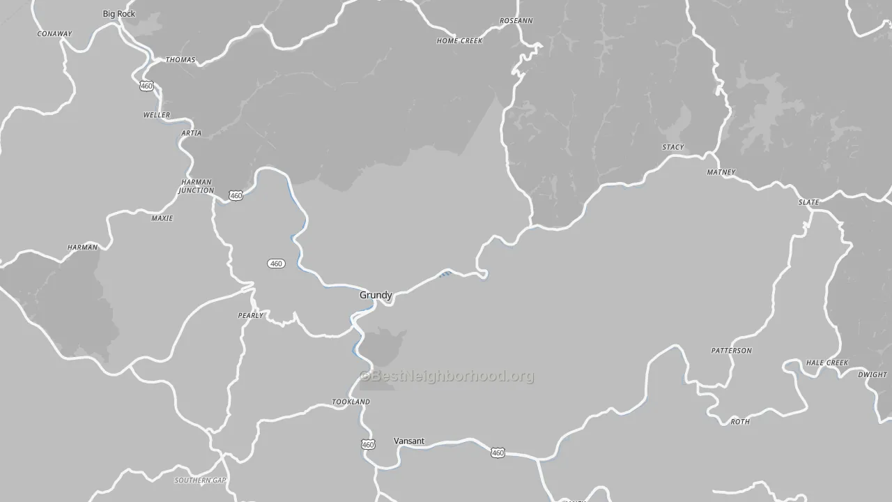 Transit Grade map of Grundy, VA